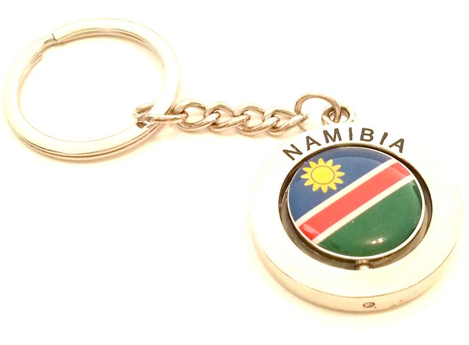 Namibian spinning Flag Keyring - Click Image to Close
